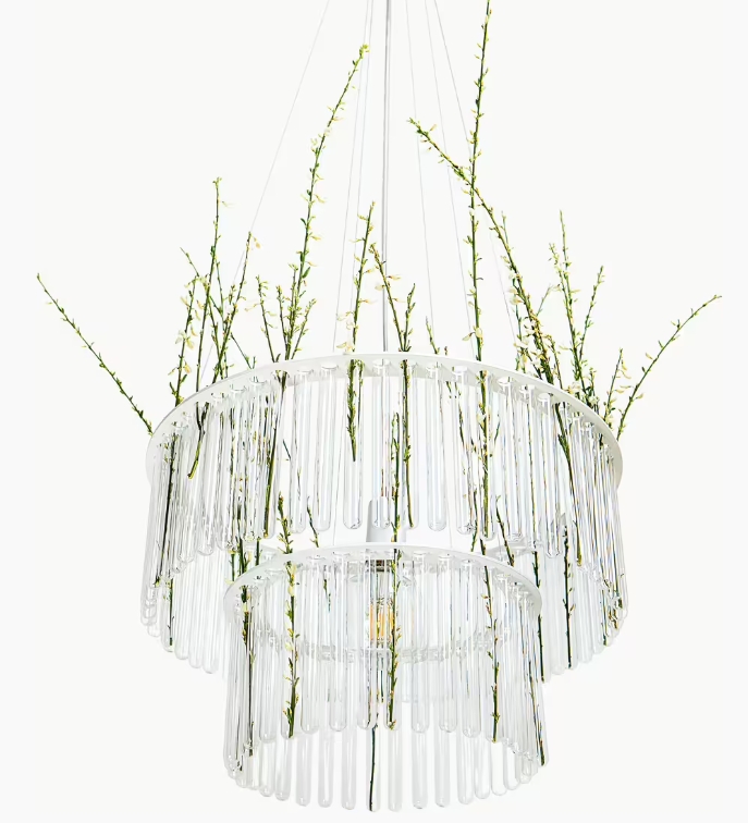 Lustre double en métal blanc et verre 47cm
Maria SC
Pani Jurek