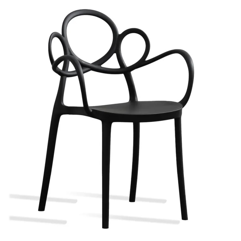 Kartell Chaise avec accoudoirs noire&nbsp;Masters