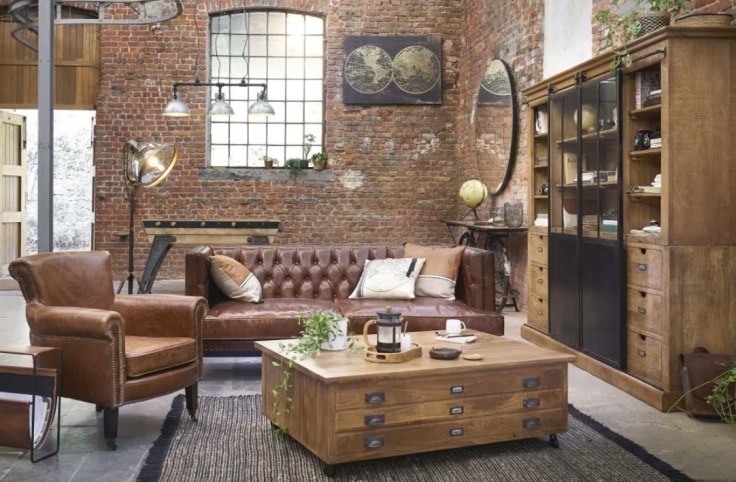 Germain – Bibliothèque 2 portes en manguier massif et métal Maisons du Monde 2 699,00 €