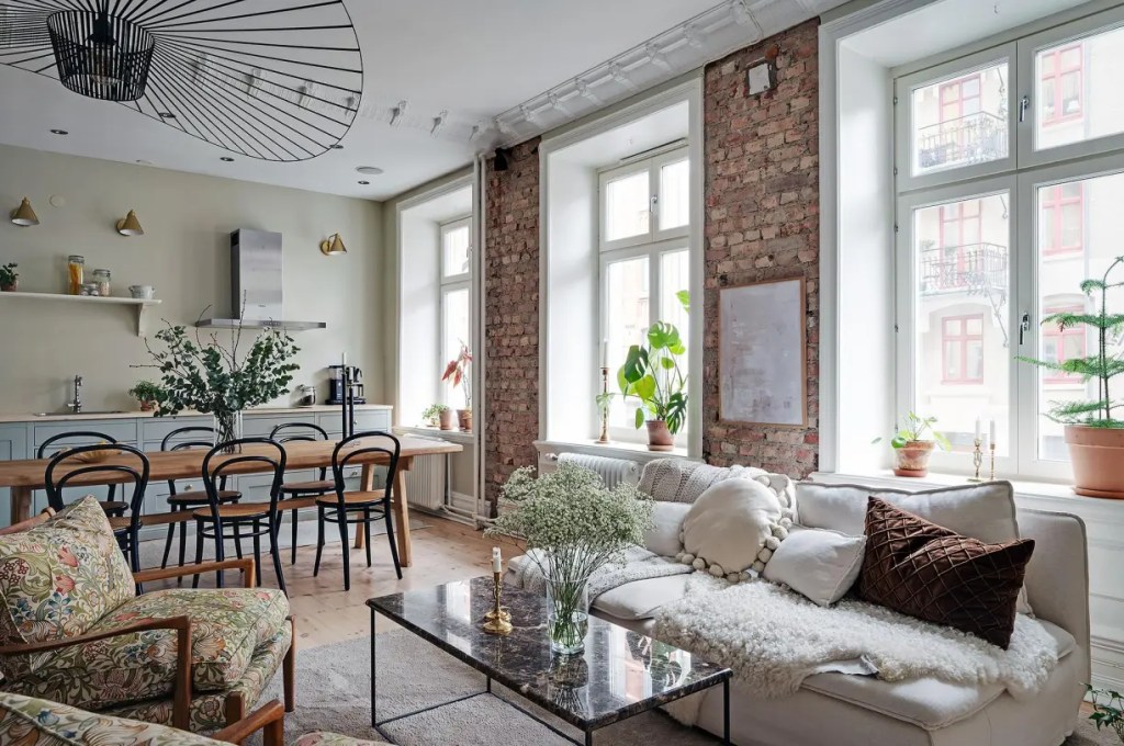 Un appartement à Göteborg on aime son intérieur&nbsp;Cosy