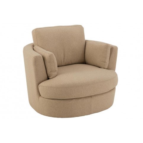 Fauteuil Pivotant Bois/Tissu Beige