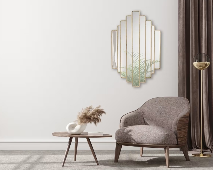 Ce miroir d'inspiration art déco apportera une touche originale à votre intérieur.
