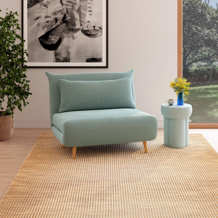 Nio - Canapé clic-clac 1 place vert d'eau