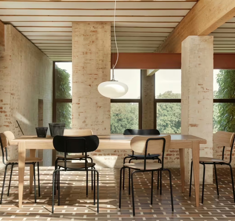 Table à manger rectangulaire en chêne extensible