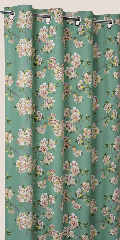 Rideau à Motif Tissu Fleurs du Japon